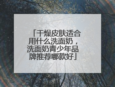 干燥皮肤适合用什么洗面奶，洗面奶青少年品牌推荐哪款好